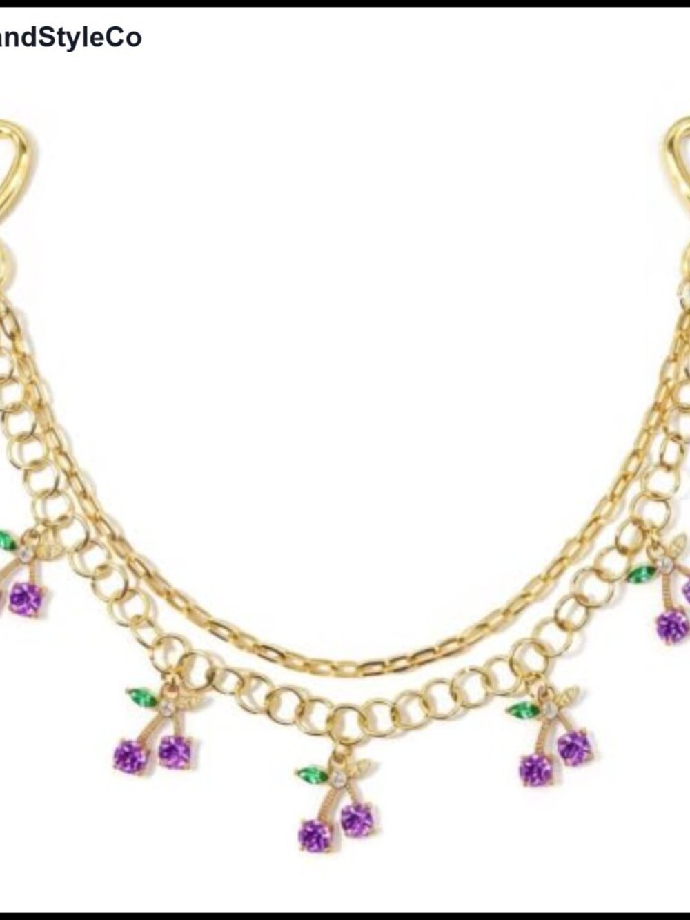 Cherry Bag Charm 18k Gold Keychain Purse Accessory for Women
